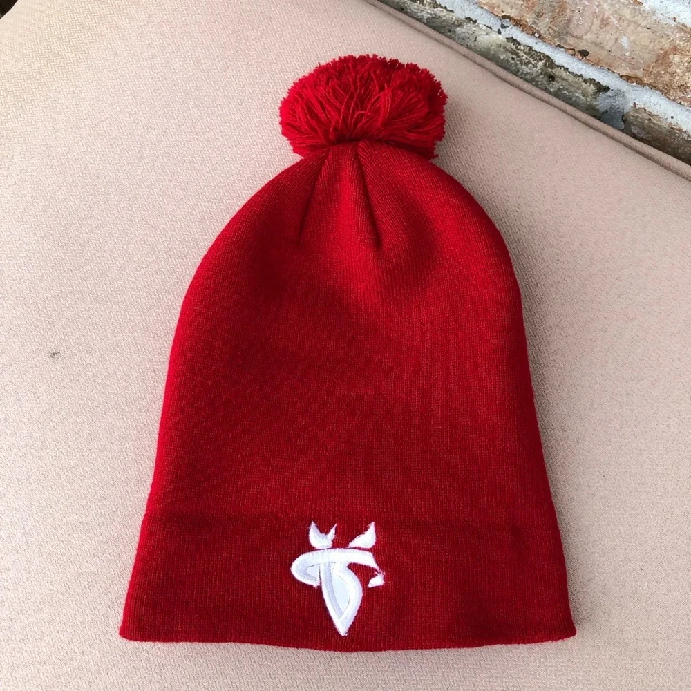 New Era Madison Alabama Rocket City Trash‎ Pandas Knit Red Pom Pom Beanie Hat
